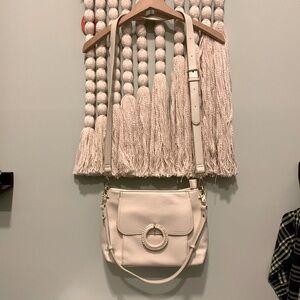 Cream Faux Leather Gold Trim Crossbody Shoulder Bag Charming Charlie’s